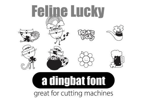 Feline Lucky Dingbat Font: Playful Brand Magic for Small Businesses