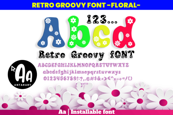 Retro Groovy Floral: A Playful Display Font for Spring-Inspired Digital Brands