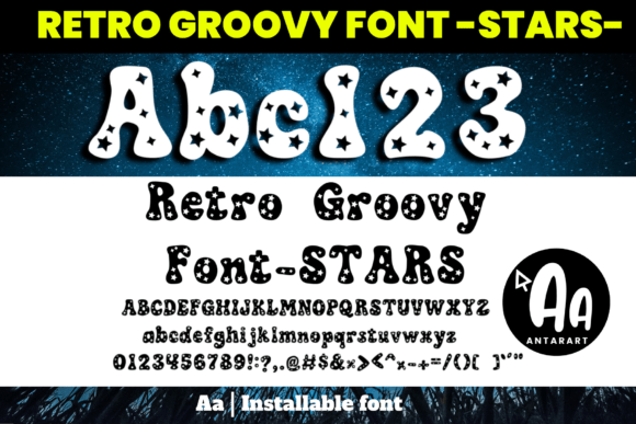 Retro Groovy Stars: A Playful, Polished Display Font for Small Brands