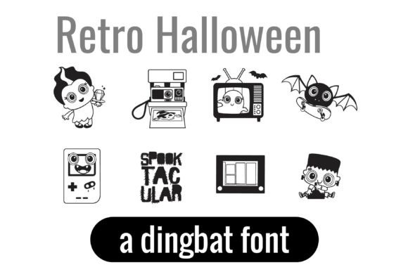 Retro Halloween Dingbats: A Playful Display Font for Spooky Brand Moments